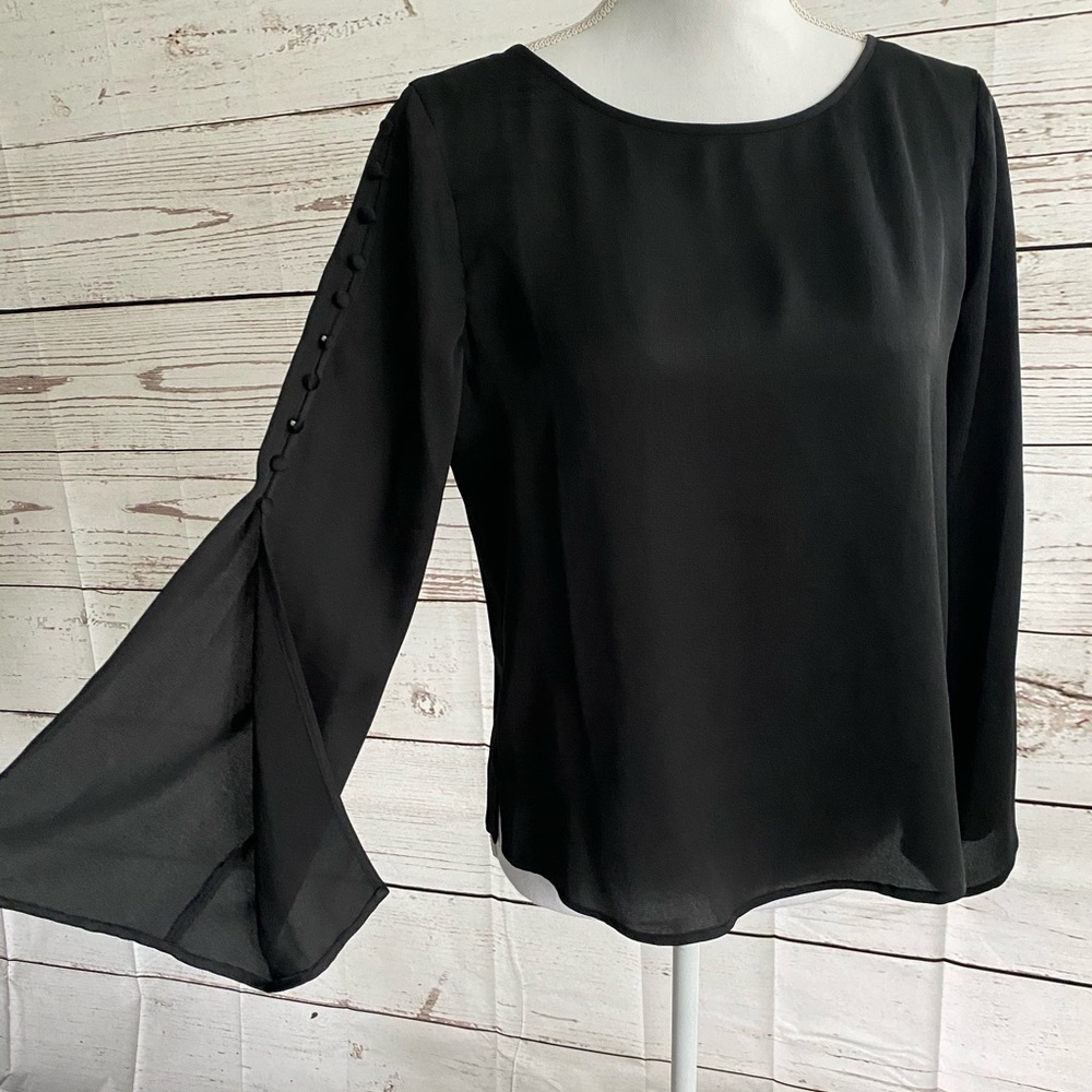 Vince Camuto Black Button Blouse